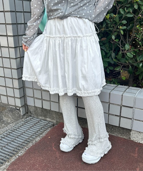 WC(ダブル シー)の「《楽ちん!着回し力◎》ギャザーフリルリブパンツ(その他パンツ・レディース・グレー/ブラック・FREE)」の6枚目の写真