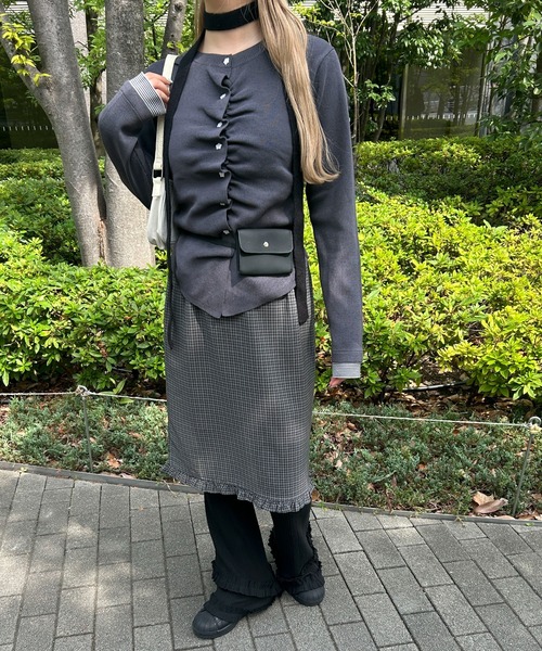 WC(ダブル シー)の「《楽ちん!着回し力◎》ギャザーフリルリブパンツ(その他パンツ・レディース・グレー/ブラック・FREE)」の17枚目の写真