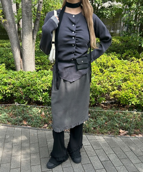 WC(ダブル シー)の「《楽ちん!着回し力◎》ギャザーフリルリブパンツ(その他パンツ・レディース・グレー/ブラック・FREE)」の18枚目の写真
