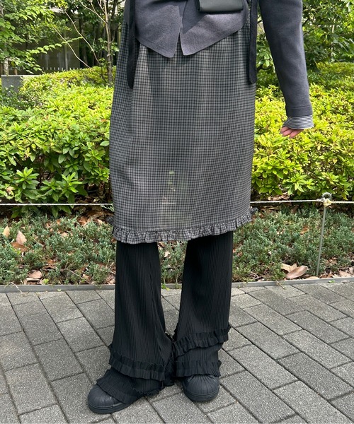 WC(ダブル シー)の「《楽ちん!着回し力◎》ギャザーフリルリブパンツ(その他パンツ・レディース・グレー/ブラック・FREE)」の11枚目の写真