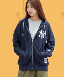 MLB/エムエルビー ×Champion/チャンピオン ZIP-UP HOODIE VINTAGE ブランドロゴ リバースウィーブ スウェット トレーナー パイル地 ジップフーディー パーカー アメカジ ストリート メンズ 2026秋冬 秋服