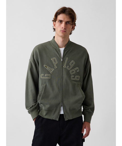 GAP（ギャップ）の「ヴィンテージソフト フレンチテリー GAPロゴ ダブルジップアップジャケット（スウェット・メンズ・グリーン/ネイビー/ブラック・XL/L/M/S/XS）」の3枚目の写真