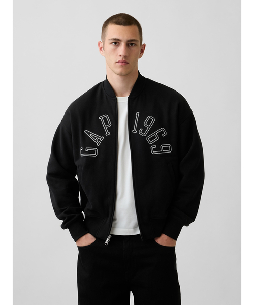 GAP（ギャップ）の「ヴィンテージソフト フレンチテリー GAPロゴ ダブルジップアップジャケット（スウェット・メンズ・グリーン/ネイビー/ブラック・XL/L/M/S/XS）」の2枚目の写真