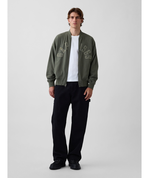 GAP（ギャップ）の「ヴィンテージソフト フレンチテリー GAPロゴ ダブルジップアップジャケット（スウェット・メンズ・グリーン/ネイビー/ブラック・XL/L/M/S/XS）」の5枚目の写真