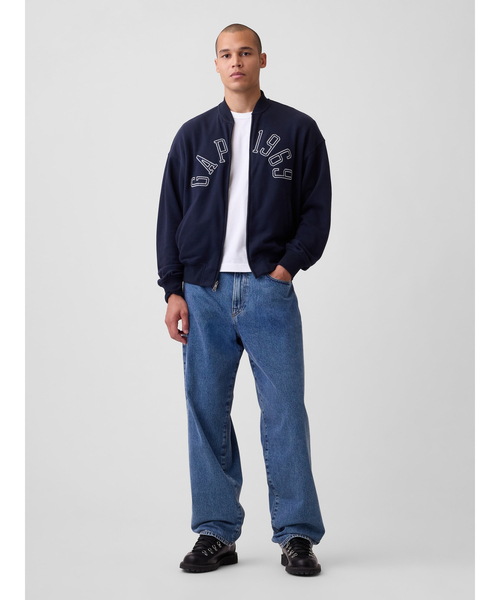 GAP（ギャップ）の「ヴィンテージソフト フレンチテリー GAPロゴ ダブルジップアップジャケット（スウェット・メンズ・グリーン/ネイビー/ブラック・XL/L/M/S/XS）」の6枚目の写真
