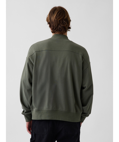 GAP（ギャップ）の「ヴィンテージソフト フレンチテリー GAPロゴ ダブルジップアップジャケット（スウェット・メンズ・グリーン/ネイビー/ブラック・XL/L/M/S/XS）」の8枚目の写真