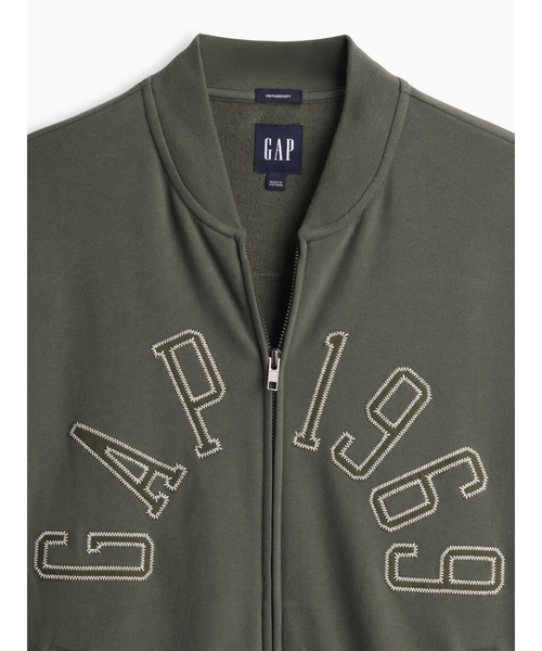GAP（ギャップ）の「ヴィンテージソフト フレンチテリー GAPロゴ ダブルジップアップジャケット（スウェット・メンズ・グリーン/ネイビー/ブラック・XL/L/M/S/XS）」の11枚目の写真