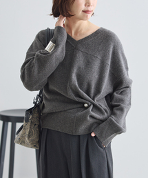 journal standard L'essage | パールブローチ Vネックプルオーバー(ニット/セーター)