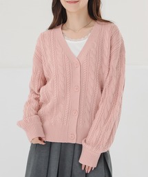 ケーブル編Ｖカーディガン