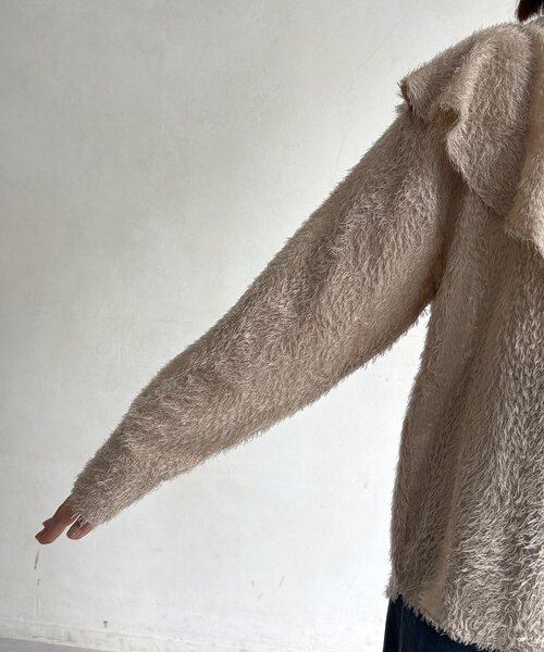 DouDou(ドゥドゥ)の「【WEB限定】ジャガードラッフルブラウス(シャツ/ブラウス・レディース・ベージュ/オフホワイト/ブラック・FREE)」の8枚目の写真