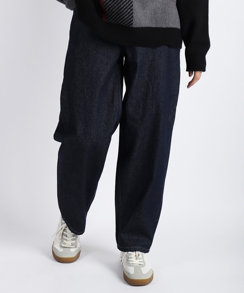 HANES(ヘインズ)の「Hanes / ヘインズ 綿100% 5ポケット ワイドストレートデニムパンツ(デニムパンツ・メンズ・ブラック/ネイビー/ライトブルー・M/LL/L)」の3枚目の写真
