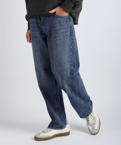HANES(ヘインズ)の「Hanes / ヘインズ 綿100% 5ポケット ワイドストレートデニムパンツ(デニムパンツ・メンズ・ブラック/ネイビー/ライトブルー・M/LL/L)」の11枚目の写真