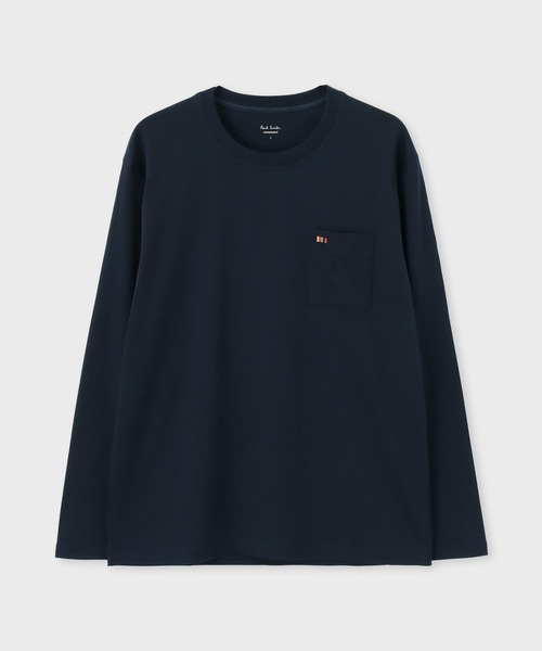 Paul Smith(ポールスミス)の「【ラウンジウェアー】“Artist Stripe Embroidery” 長袖Tシャツ【853418 7140A】(Tシャツ/カットソー・メンズ・ホワイト/ネイビー・MEDIUM/LARGE)」の2枚目の写真