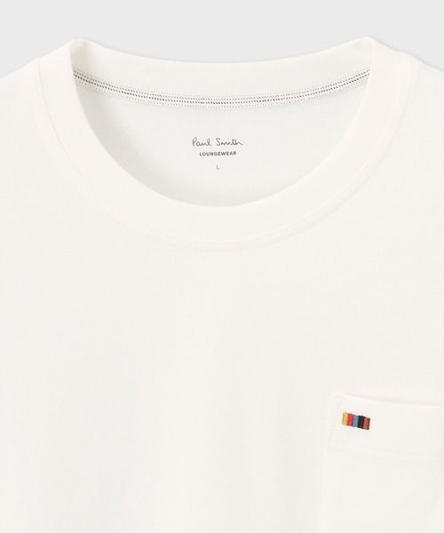 Paul Smith(ポールスミス)の「【ラウンジウェアー】“Artist Stripe Embroidery” 長袖Tシャツ【853418 7140A】(Tシャツ/カットソー・メンズ・ホワイト/ネイビー・MEDIUM/LARGE)」の3枚目の写真