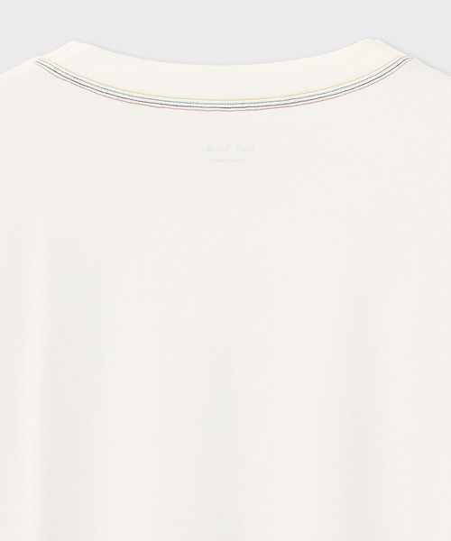 Paul Smith(ポールスミス)の「【ラウンジウェアー】“Artist Stripe Embroidery” 長袖Tシャツ【853418 7140A】(Tシャツ/カットソー・メンズ・ホワイト/ネイビー・MEDIUM/LARGE)」の4枚目の写真