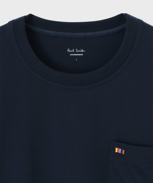 Paul Smith(ポールスミス)の「【ラウンジウェアー】“Artist Stripe Embroidery” 長袖Tシャツ【853418 7140A】(Tシャツ/カットソー・メンズ・ホワイト/ネイビー・MEDIUM/LARGE)」の5枚目の写真