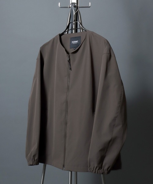 ANPAS（アンパス）の「FLEX360° Stretch Crew-Zip Jacket  / ＜セットアップ可＞フレックス360° ストレッチクルージップジャケット ノーカラージャケット メンズ ビジカジ スーツ アウター ＜S～LLサイズ＞（ノーカラージャケット・メンズ・ネイビー/ブラウン/ブラック・L/M/LL/S）」の2枚目の写真