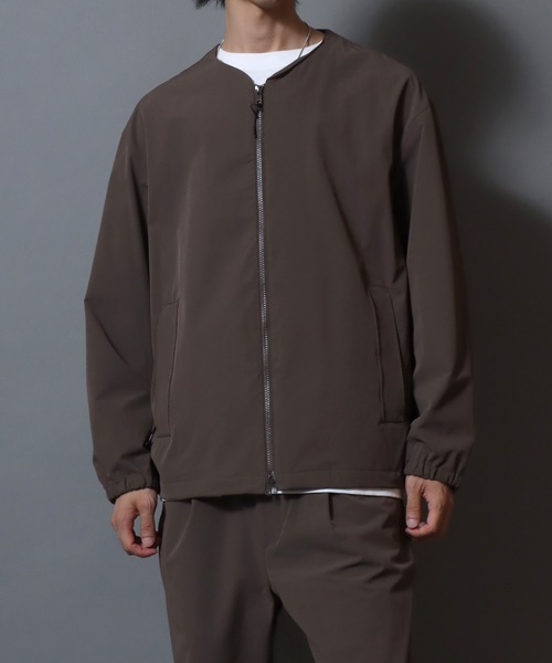 ANPAS（アンパス）の「FLEX360° Stretch Crew-Zip Jacket  / ＜セットアップ可＞フレックス360° ストレッチクルージップジャケット ノーカラージャケット メンズ ビジカジ スーツ アウター ＜S～LLサイズ＞（ノーカラージャケット・メンズ・ネイビー/ブラウン/ブラック・L/M/LL/S）」の14枚目の写真