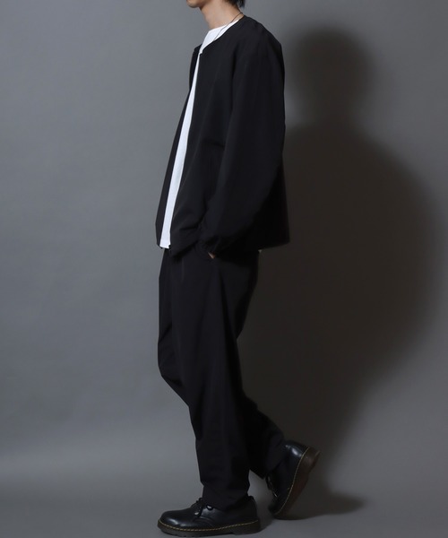 ANPAS（アンパス）の「FLEX360° Stretch Crew-Zip Jacket  / ＜セットアップ可＞フレックス360° ストレッチクルージップジャケット ノーカラージャケット メンズ ビジカジ スーツ アウター ＜S～LLサイズ＞（ノーカラージャケット・メンズ・ネイビー/ブラウン/ブラック・L/M/LL/S）」の11枚目の写真