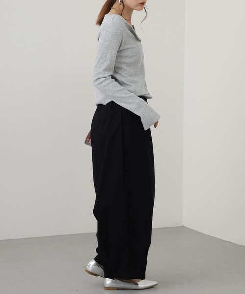 OMNES(オムネス)の「ワッシャーダンプ&デニムサーカスパンツ(デニムパンツ・レディース・ネイビー/ブラック/ベージュ/カーキ・M/L)」の20枚目の写真
