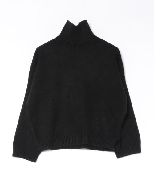 BY THE BAY（バイザベイ）の「【シンプル定番・体型カバー】ハイネックリブニット／4色展開｜ブラック グレー ブラウン ベージュ 長袖 ゆったりシルエット 秋冬 大人カジュアル きれいめ（ニット/セーター・レディース・グレー/ベージュ/ブラウン/ブラック・FREE）」の6枚目の写真