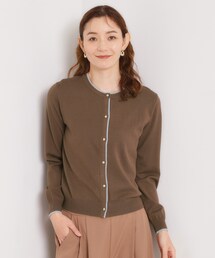 配色レイヤード風カーディガン