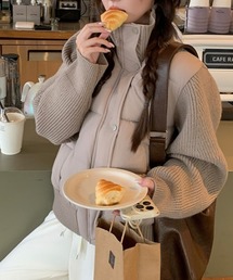 ニットスリーブ中綿ジャケット