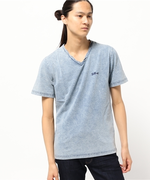VENCEEXCHANGE（ヴァンスエクスチェンジ）の「デニムVネックTシャツ（Tシャツ/カットソー・メンズ・ブルー・LARGE/MEDIUM）」の9枚目の写真