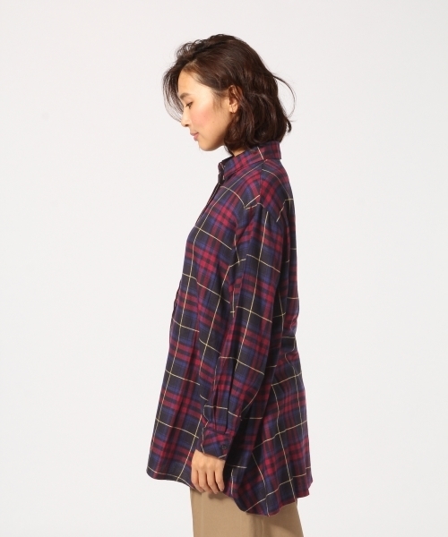 GLOBAL WORK(グローバルワーク)の「レーヨンロングシャツ長袖/725108(シャツ/ブラウス・レディース・ダークブラウン/ホワイト/ワインレッド/ネイビー/レッド/ホワイト系その他・LARGE/SMALL/MEDIUM)」の11枚目の写真