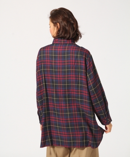 GLOBAL WORK(グローバルワーク)の「レーヨンロングシャツ長袖/725108(シャツ/ブラウス・レディース・ダークブラウン/ホワイト/ワインレッド/ネイビー/レッド/ホワイト系その他・LARGE/SMALL/MEDIUM)」の12枚目の写真