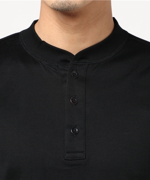 ESTNATION（エストネーション）の「ESTNATION ヘンリーネック半袖Tシャツ <GIZAndyシリーズ>（Tシャツ/カットソー・メンズ・グレー/ブルー/ホワイト/ブラック/ネイビー・SMALL/MEDIUM/LARGE/X-LARGE）」の7枚目の写真