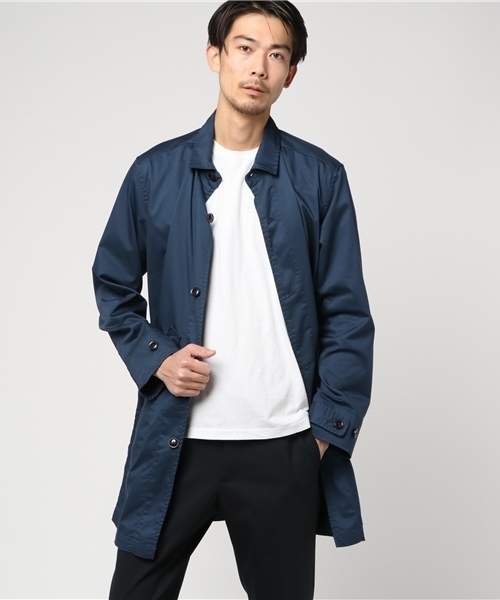 SHIPS JET BLUE（シップスジェットブルー）の「SHIPS JET BLUE: ストレッチ ショップコート（ステンカラーコート・メンズ・ネイビー/イエロー/グリーン・LARGE/SMALL/MEDIUM/X-LARGE）」の2枚目の写真