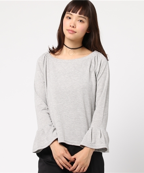 Honeys（ハニーズ）の「チョーカー付きフレア袖プルオーバー（Tシャツ/カットソー・レディース・ブラック/ピンク/オフホワイト/グレー・M/L）」の3枚目の写真