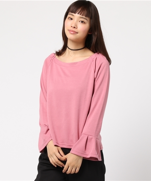 Honeys（ハニーズ）の「チョーカー付きフレア袖プルオーバー（Tシャツ/カットソー・レディース・ブラック/ピンク/オフホワイト/グレー・M/L）」の4枚目の写真