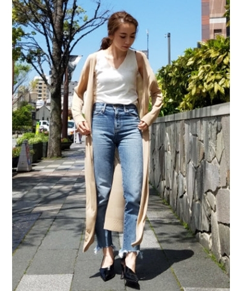 Ungrid（アングリッド）の「ベルト付ロングニットガウン（カーディガン/ボレロ・レディース・ホワイト/ブラック/ベージュ・FREE）」の10枚目の写真