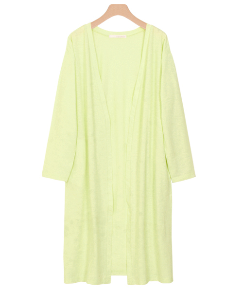 Pierrot(ピエロ)の「UVカットスラブ素材ロングトッパーカーディガン(カーディガン/ボレロ・レディース・ホワイト/ホワイト系その他/カーキオリーブ/アッシュブラウン/ネイビー/ブラック系その他/杢グレー/ブラック/レモンイエロー/コーラル/ブルー系その他/イエロー/ライトベージュ/ブルー系その他2・L/M)」の13枚目の写真