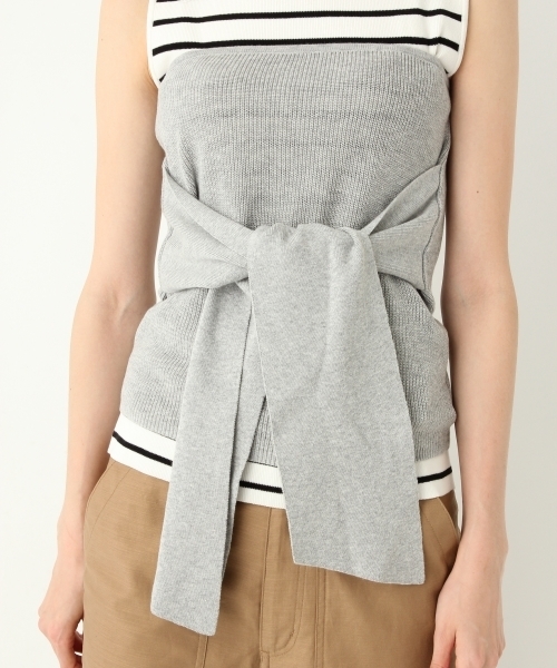 A part by（アパートバイ）の「12GCリボンビスチェ 762825 （その他トップス・レディース・グレー/ブラック・FREE）」の4枚目の写真