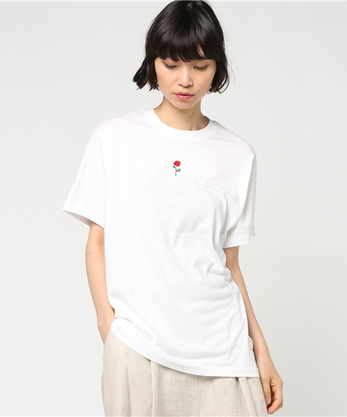 WC（ダブル シー）の「WC/ローズ刺繍カットソー（Tシャツ/カットソー・レディース・ピンク/ホワイト/ブラック・FREE）」の12枚目の写真