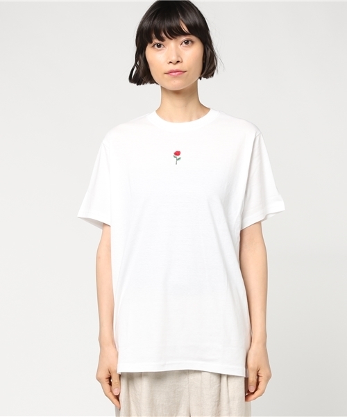 WC（ダブル シー）の「WC/ローズ刺繍カットソー（Tシャツ/カットソー・レディース・ピンク/ホワイト/ブラック・FREE）」の4枚目の写真