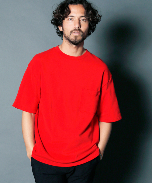 Magine(マージン)の「URAKE BIG SILHOUETTE PKT TEE:ウラケビックシルエット ポケットTEE(Tシャツ/カットソー・メンズ・レッド/ホワイト/ブラック/グレー/ネイビー・48/44/46)」の11枚目の写真