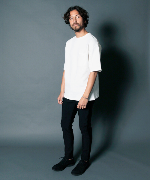 Magine(マージン)の「URAKE BIG SILHOUETTE PKT TEE:ウラケビックシルエット ポケットTEE(Tシャツ/カットソー・メンズ・レッド/ホワイト/ブラック/グレー/ネイビー・48/44/46)」の13枚目の写真