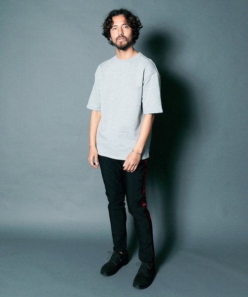 Magine(マージン)の「URAKE BIG SILHOUETTE PKT TEE:ウラケビックシルエット ポケットTEE(Tシャツ/カットソー・メンズ・レッド/ホワイト/ブラック/グレー/ネイビー・48/44/46)」の18枚目の写真