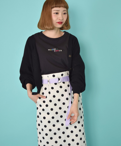 w closet(ダブルクローゼット)の「ガーター編みVネックカーディガン(カーディガン/ボレロ・レディース・ブラック/レッド/オフホワイト・FREE)」の15枚目の写真