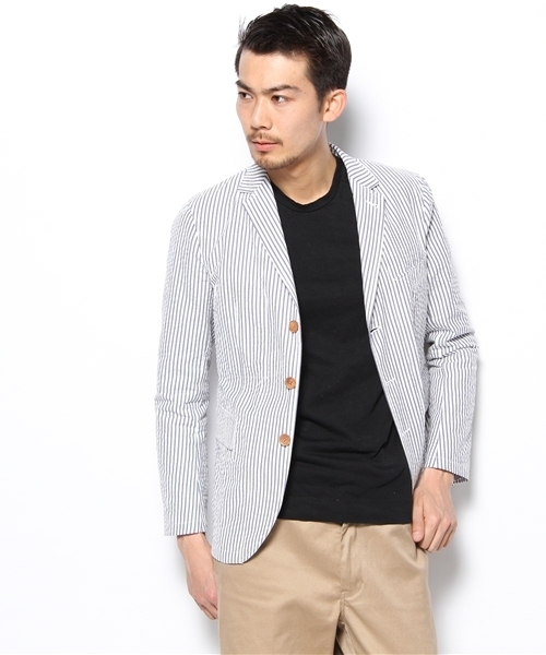 BEAUTY&YOUTH UNITED ARROWS（ビューティーアンドユースユナイテッドアローズ）の「BY シアサッカー 3ボタン ジャケット◆（テーラードジャケット・メンズ・ケリー/ロイヤルブルー・SMALL/MEDIUM/LARGE/X-LARGE）」の6枚目の写真