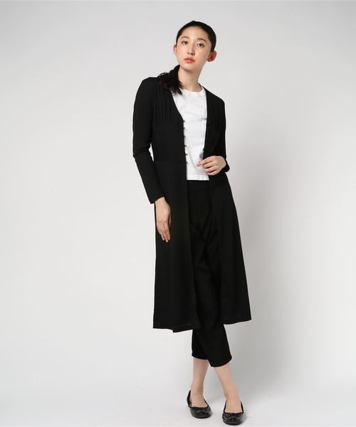 VENCEEXCHANGE（ヴァンスエクスチェンジ）の「カットリブロングワンピースカーディガン（カーディガン/ボレロ・レディース・ブラック/ボルドー/ベージュ・M）」の6枚目の写真