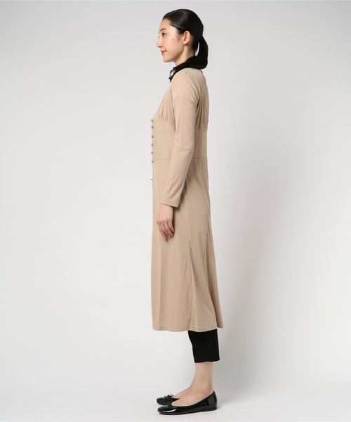 VENCEEXCHANGE（ヴァンスエクスチェンジ）の「カットリブロングワンピースカーディガン（カーディガン/ボレロ・レディース・ブラック/ボルドー/ベージュ・M）」の4枚目の写真