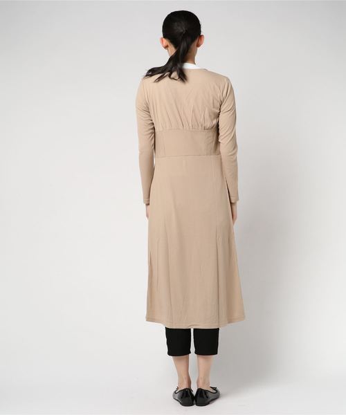 VENCEEXCHANGE（ヴァンスエクスチェンジ）の「カットリブロングワンピースカーディガン（カーディガン/ボレロ・レディース・ブラック/ボルドー/ベージュ・M）」の5枚目の写真