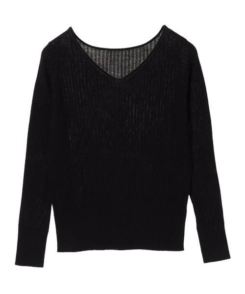 YECCA VECCA(イェッカヴェッカ)の「P.メリノウール2wayリブニット(ニット/セーター・レディース・ラベンダー/アイボリー/杢グレー/ブラック/ブラウン/イエロー・FREE)」の9枚目の写真