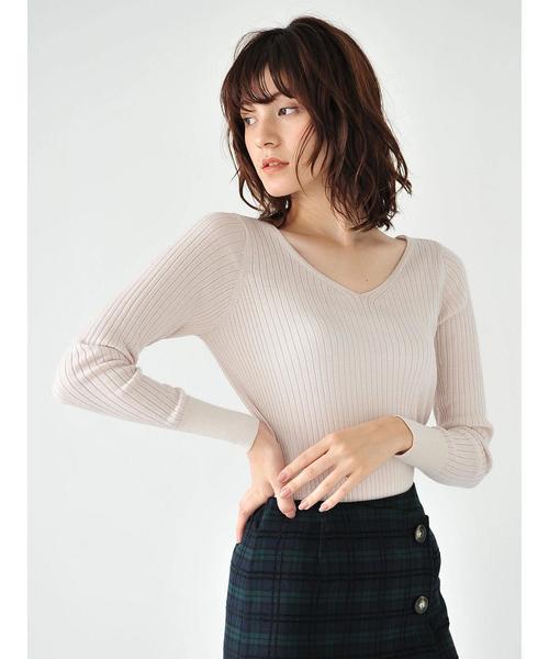 YECCA VECCA(イェッカヴェッカ)の「P.メリノウール2wayリブニット(ニット/セーター・レディース・ラベンダー/アイボリー/杢グレー/ブラック/ブラウン/イエロー・FREE)」の15枚目の写真