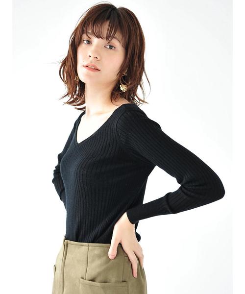 YECCA VECCA(イェッカヴェッカ)の「P.メリノウール2wayリブニット(ニット/セーター・レディース・ラベンダー/アイボリー/杢グレー/ブラック/ブラウン/イエロー・FREE)」の17枚目の写真